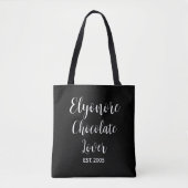 Black Script Name Established Chocolate Lover Tasche (Vorderseite)