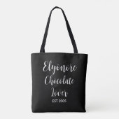 Black Script Name Established Chocolate Lover Tasche (Rückseite)