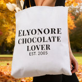 Black Script Name Established Chocolate Lover Tasche