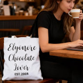 Black Script Name Established Chocolate Lover Tasche