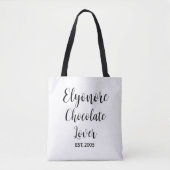Black Script Name Established Chocolate Lover Tasche (Vorderseite)