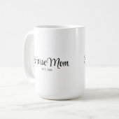 Black Script Pferdemutter Gegründet  Kaffeetasse (Vorderseite Links)