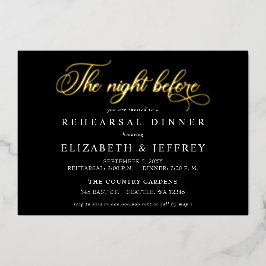 Black Script The Night Before Rehearsal Dinner Folieneinladung