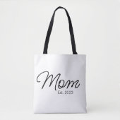 Black Script Typography Established Mom Tasche (Vorderseite)