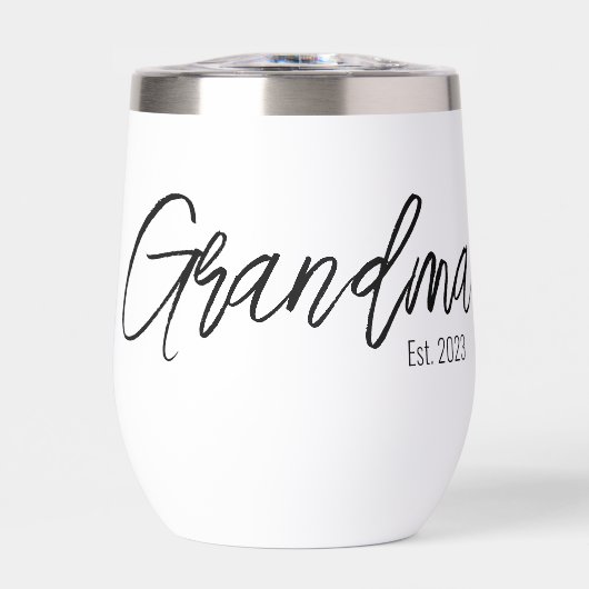Black Script Typography Grandma Established Year (Vorderseite)