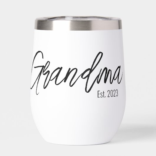 Black Script Typography Grandma Established Year (Rückseite)