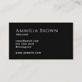 Black Script-Visitenkarte | Modernes Minimal Visitenkarte (Rückseite)