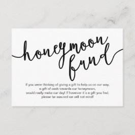 Black Script, Wedding Honeymoon Fund Wish Begleitkarte