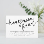 Black Script, Wedding Honeymoon Fund Wish Begleitkarte (Stehend Vorderseite)