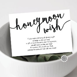 Black Script, Wedding Honeymoon Wish Fund Begleitkarte