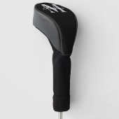 Black Scripted Monogram Golf Head Cover Headcover (angewinkelt)