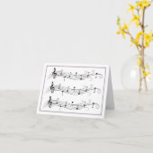 Black Scrolled Music Staffs auf der White Note Car Karte (Gelbe Blume)