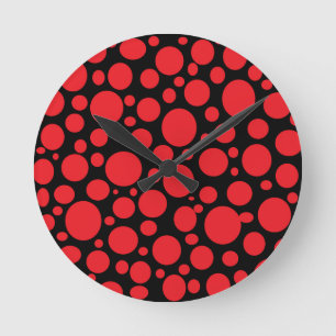 Black Sea of Red Bubbles Clock Runde Wanduhr