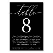 Black seat simple Modern Wedding seating Tischnummer (Rückseite)