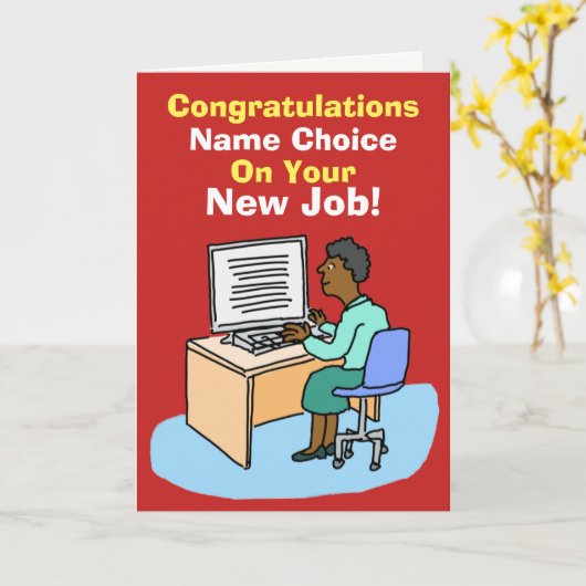 Black Secretary oder Personal Assistant. Neuer Job Karte (Gelbe Blume)