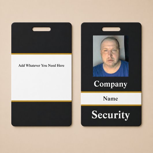 Black Security-ID-Abzeichen Ausweis