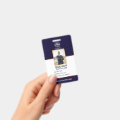 Black Security-ID-Abzeichen mit Foto- und QR-Code Ausweis (Handheld)