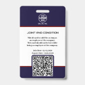 Black Security-ID-Abzeichen mit Foto- und QR-Code Ausweis (Rückseite)