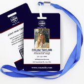 Black Security-ID-Abzeichen mit Foto- und QR-Code Ausweis