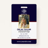 Black Security-ID-Abzeichen mit Foto- und QR-Code Ausweis (Vorderseite)