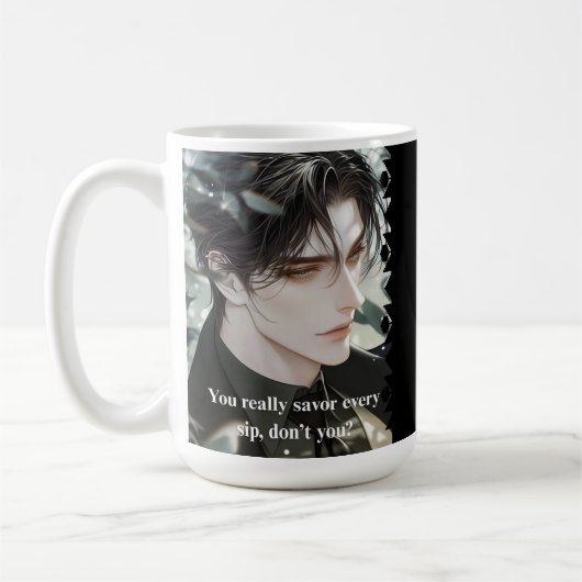 Black Seductive Anime Character eifersüchtig Kaffeetasse (Links)