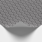Black Seigaiha Japanese Wave Pattern Geschenkpapier (Ecke)