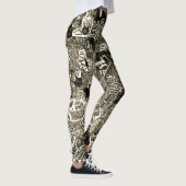 Black Sepia Abstract Leggings (Rechts)