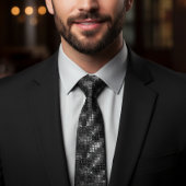 Black Sequin Glitzer Look Glam Krawatte