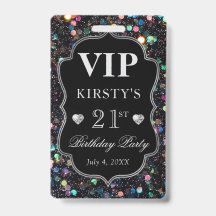 Black Sequins Glitzer Vintag Frame Birthday VIP