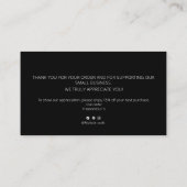 Black Serif Thank You Card Discount Code Business Visitenkarte (Rückseite)
