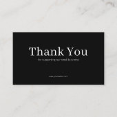Black Serif Thank You Card Discount Code Business Visitenkarte (Vorderseite)