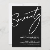 Black Seventy 70. Geburtstagsfeier Einladung (Vorderseite)