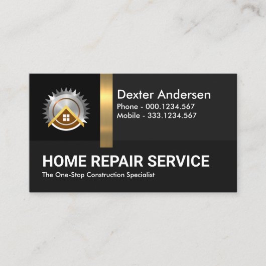 Black Shades Gold Stripe Gebäude Layers Visitenkarte (Vorderseite)