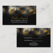 Black Shadows & Leopard Print Client Referenzkarte Empfehlungskarte (Vorne/Hinten)