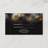 Black Shadows & Leopard Print Client Referenzkarte Empfehlungskarte (Rückseite)