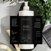 Black Shampoo Label Moderne Kosmetikverpackung Schaumweinetikett