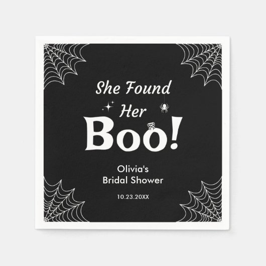 Black She fand ihr kobales Halloween-Brautparty Serviette (Vorderseite)