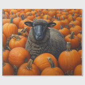 Black Sheep Autumn Pumpkin Patch Decoupage Geschenkpapier (Flach)
