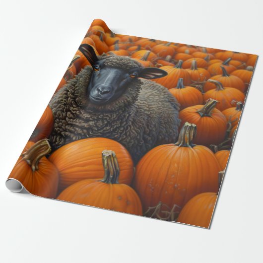 Black Sheep Autumn Pumpkin Patch Decoupage Geschenkpapier (Ungerollt)
