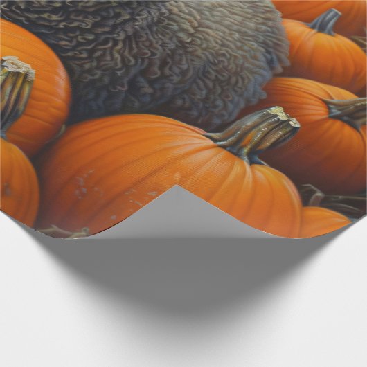 Black Sheep Autumn Pumpkin Patch Decoupage Geschenkpapier (Ecke)