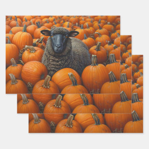 Black Sheep Autumn Pumpkin Patch Decoupage Geschenkpapier Set