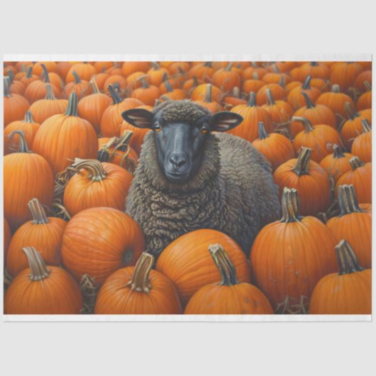 Black Sheep Autumn Pumpkin Patch Decoupage Seidenpapier (Vorderseite)