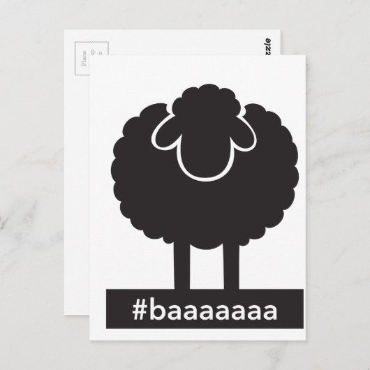 Black Sheep #baaaaaa Postkarte (Vorne/Hinten)