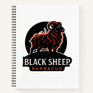Black Sheep Barbecue Feuer Ram BBQ Grill Liebhaber Notizblock