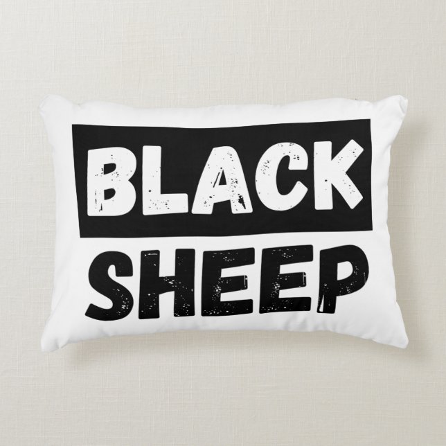 Black Sheep Bold Distressed Rebel Streetwear Art Dekokissen (Vorderseite)