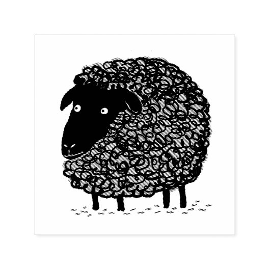Black Sheep Cartoon Permastempel (Design)