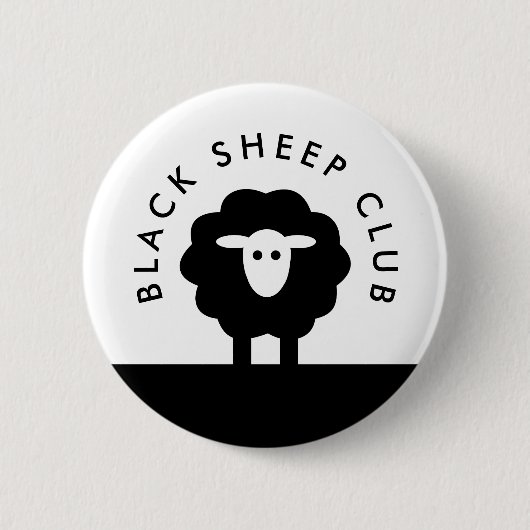 Black Sheep Club | Modernes Niedlich Button (Vorderseite)