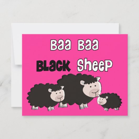Black Sheep Designs "Baa Baa Black Sheep" Karte (Vorderseite)
