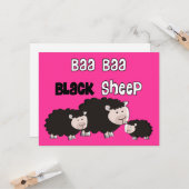 Black Sheep Designs "Baa Baa Black Sheep" Karte (Vorderseite/Rückseite Beispiel)