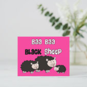 Black Sheep Designs "Baa Baa Black Sheep" Postkarte (Stehend Vorderseite)